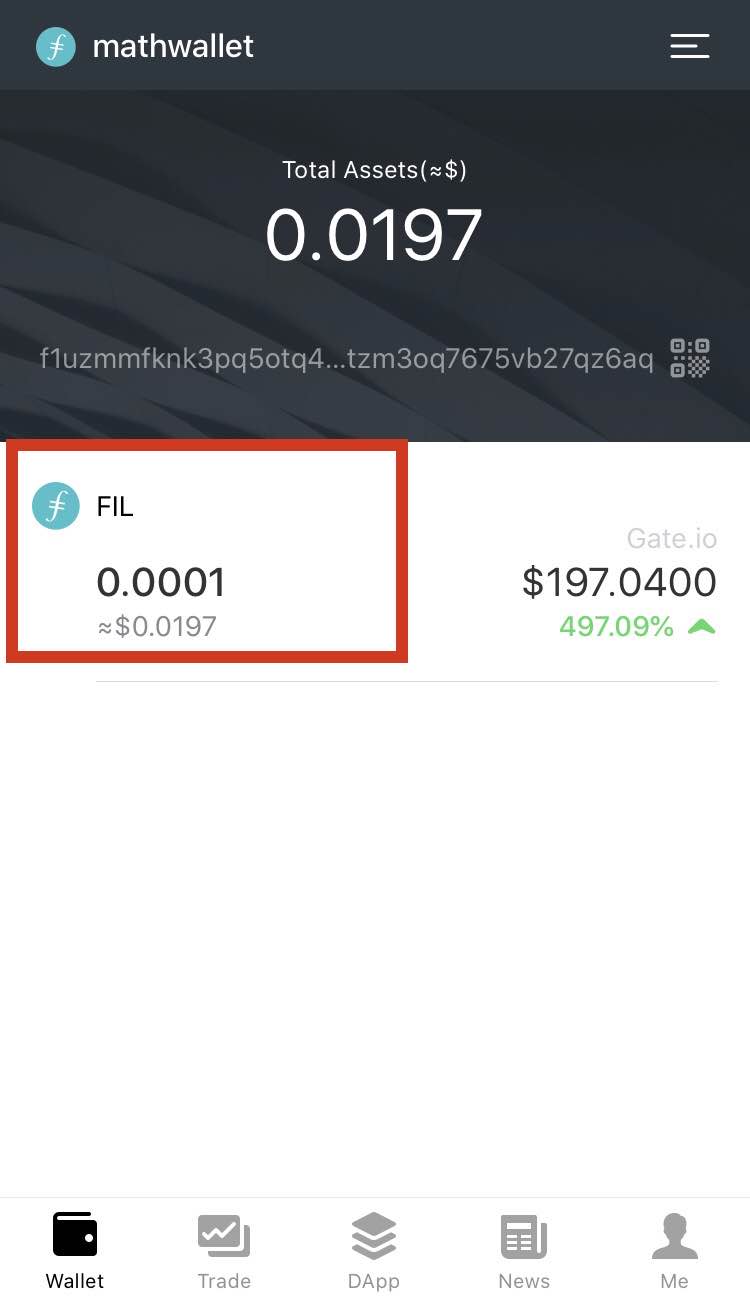 How to create FileCoin wallet MathWallet