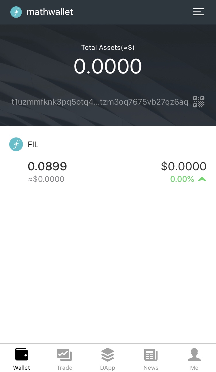 How to create FileCoin wallet MathWallet